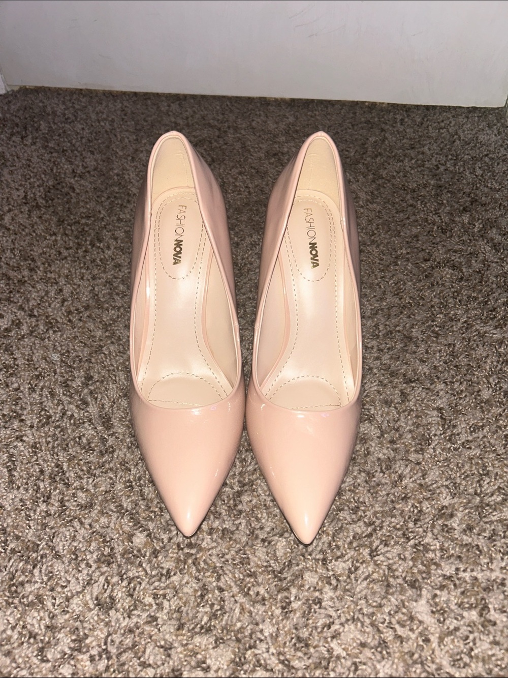 Fashion Nova Blush Patent Pointed-Toe Pumps